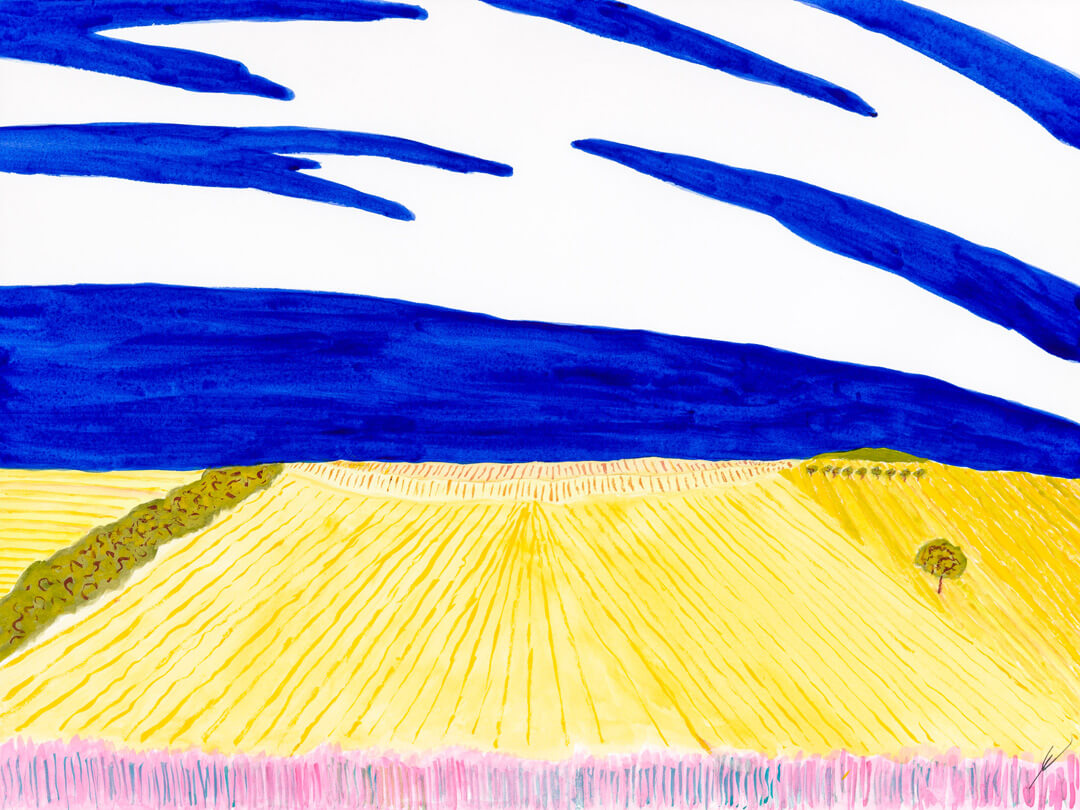 Autumn Fields, Oliver County, North Dakota - A Watercolor Painting by Bro Halff