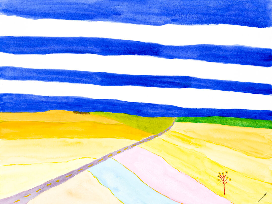 Country Road and Sunflowers, North Dakota