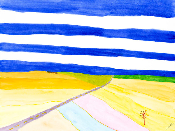 Country Road and Sunflowers, North Dakota