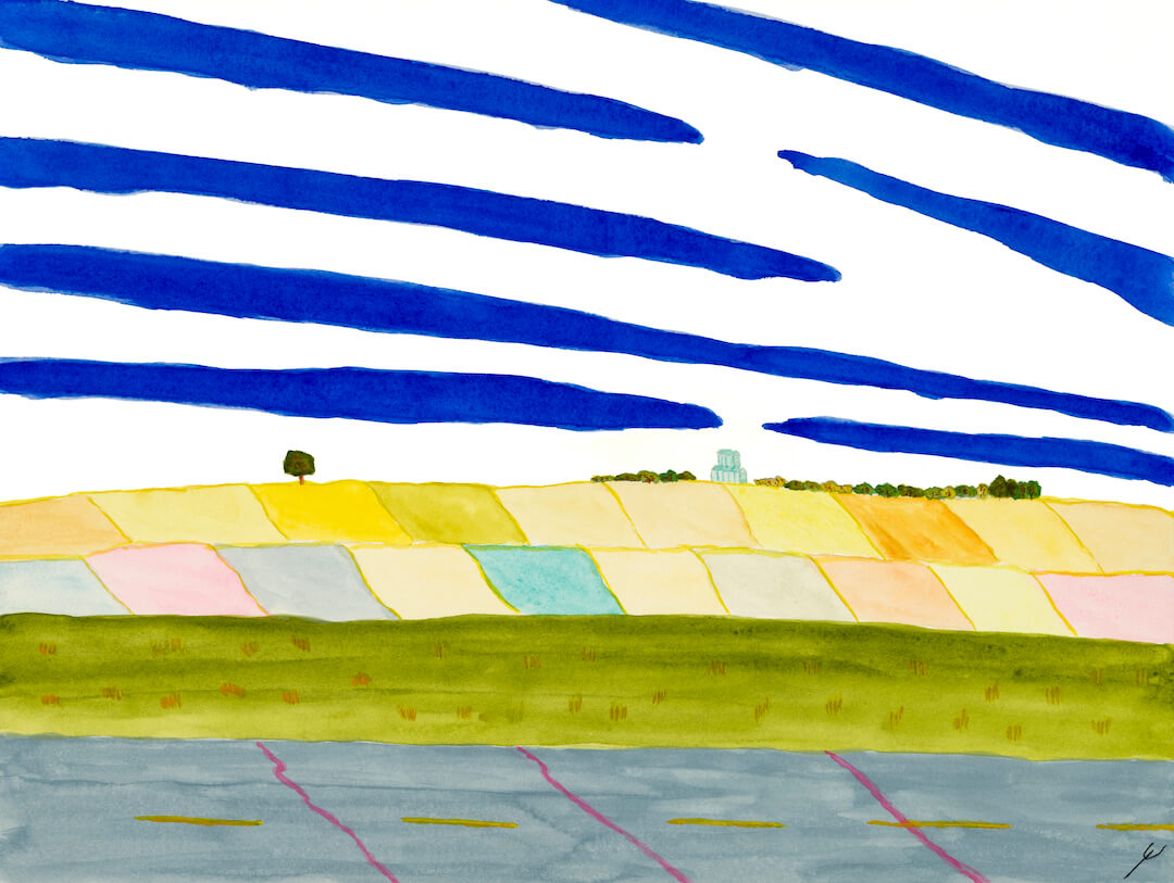 Fields and Grain Elevator, McLean County, North Dakota