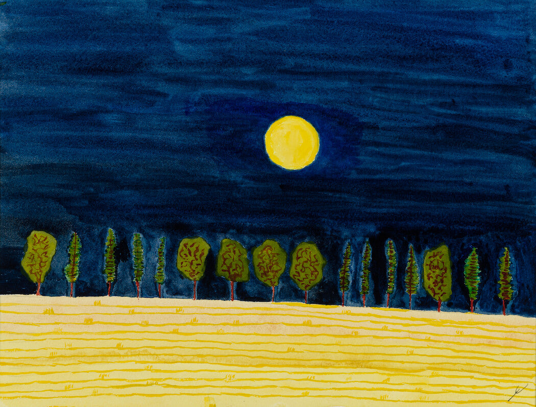 Full Moon and Autumn Fields, North Dakota