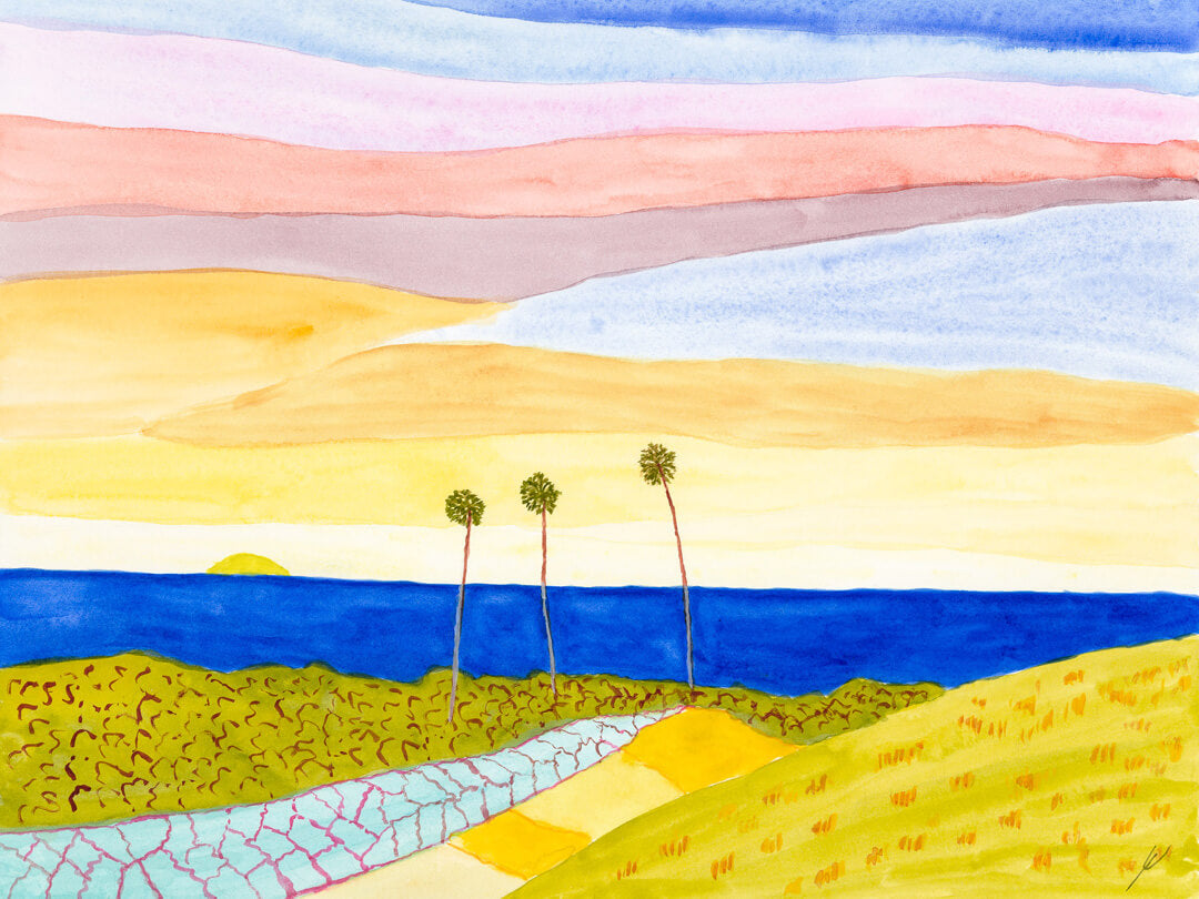 Late Light, Poipu, Kaua'i - A Watercolor Painting by Bro Halff