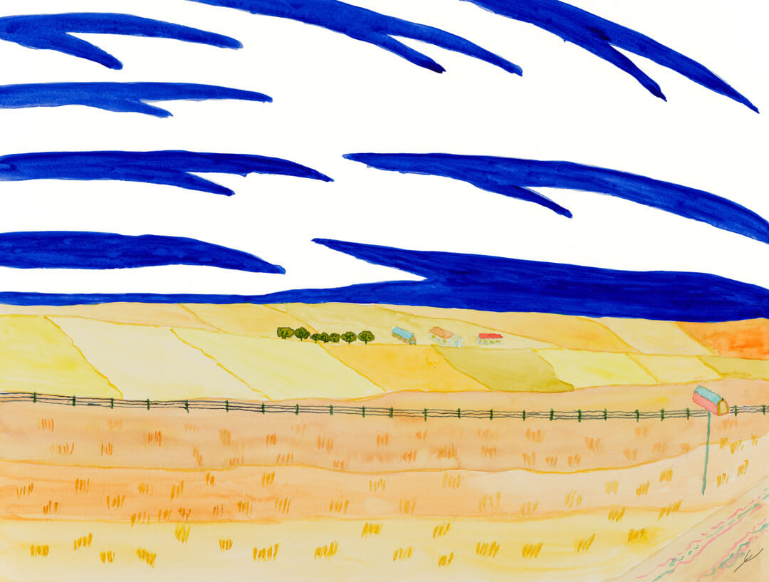 Mailbox and Bright Fields, North Dakota