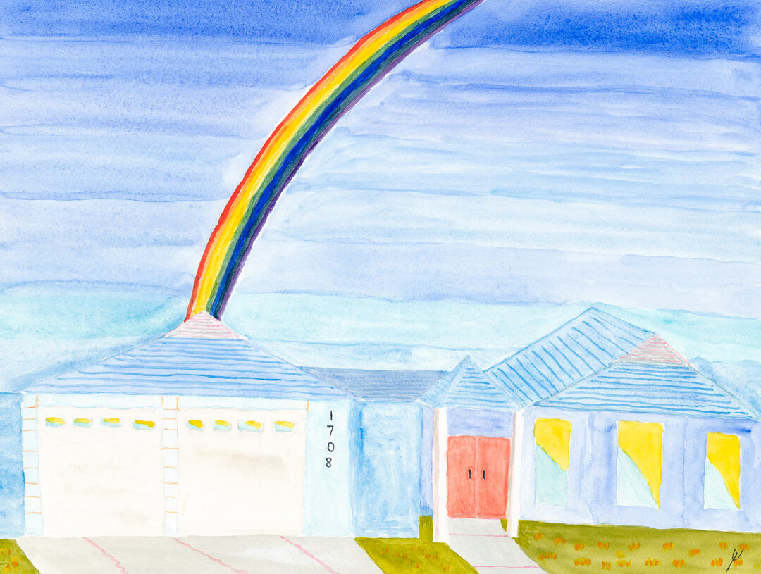 My Neighbor's Rainbow, Kaua'i - A Watercolor Painting by Bro Halff