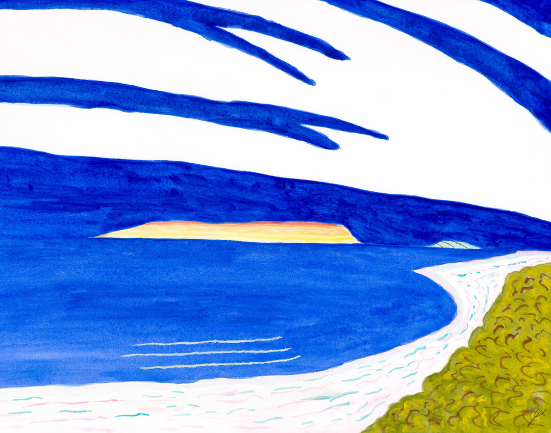 Ni'ihau and Hehua - A Watercolor Painting by Bro Halff