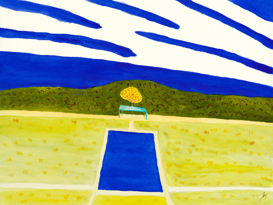 Pool and Bright Tree, Filoli, California