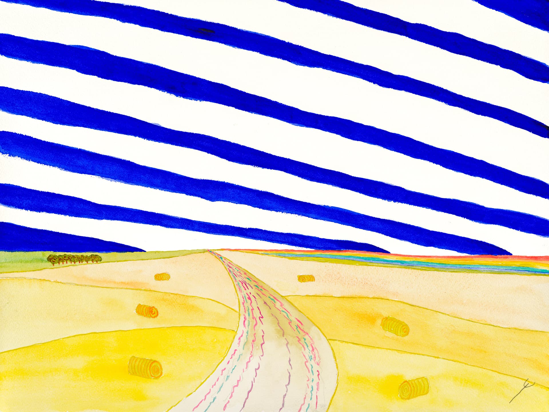 Road Among Hay Bales, North Dakota