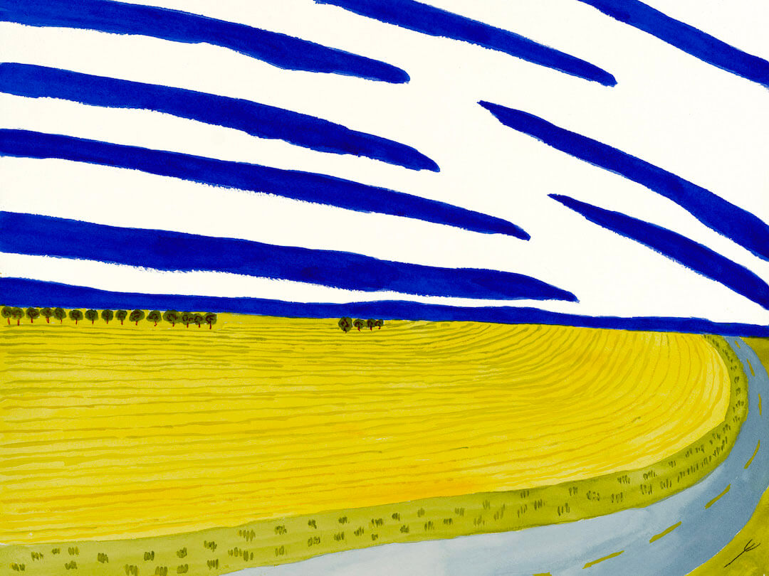 Road and Autumn Fields, McLean County, North Dakota