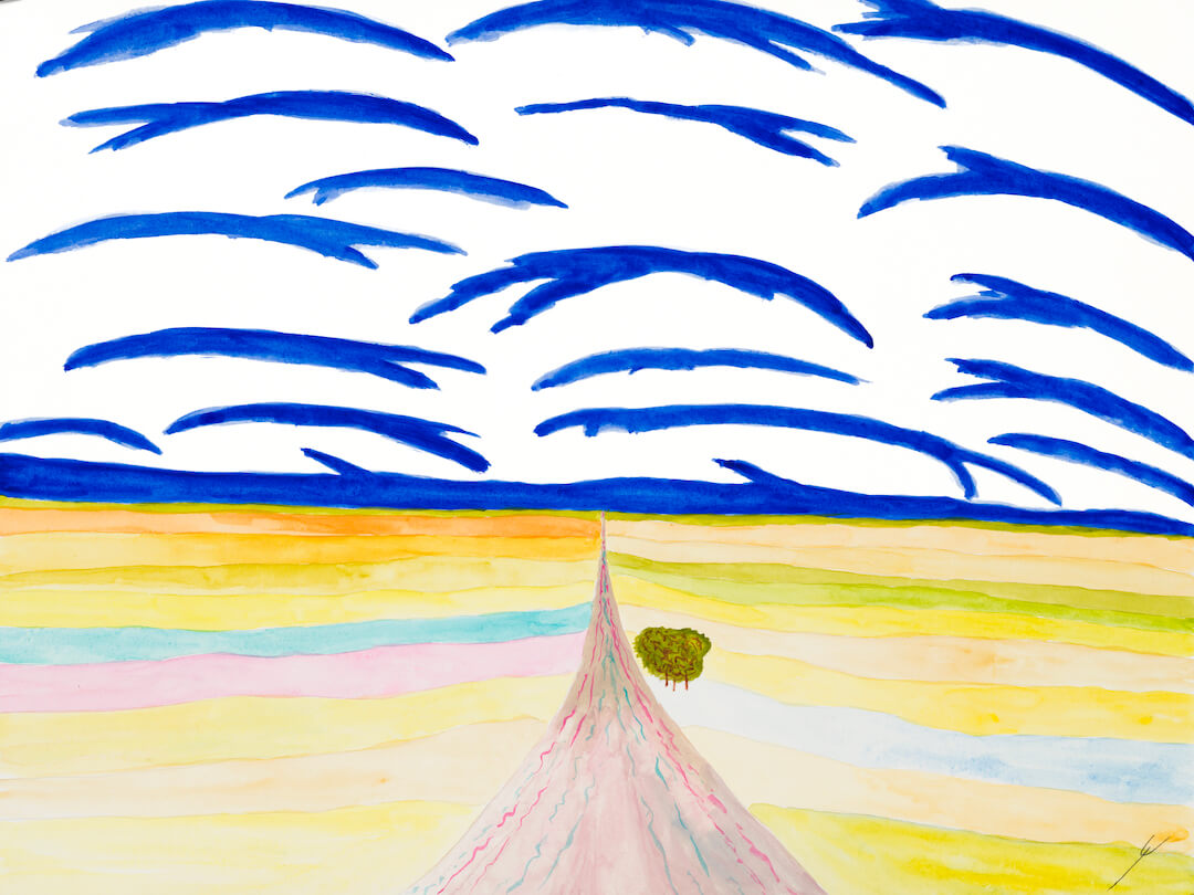 Road and Rainbow Fields, North Dakota