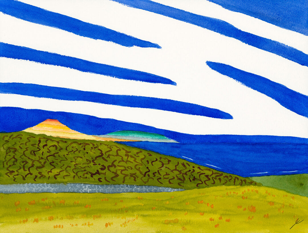 Southeast Coast, Oahu - A Watercolor Painting by Bro Halff