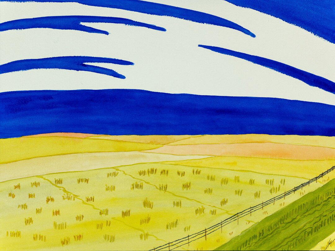 Autumn Fields and Grass Road, North Dakota