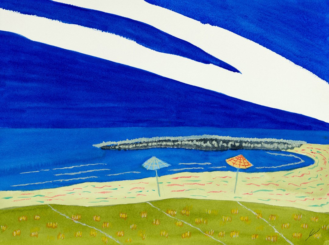 Beach Umbrellas at Poipu Beach, Kaua’i