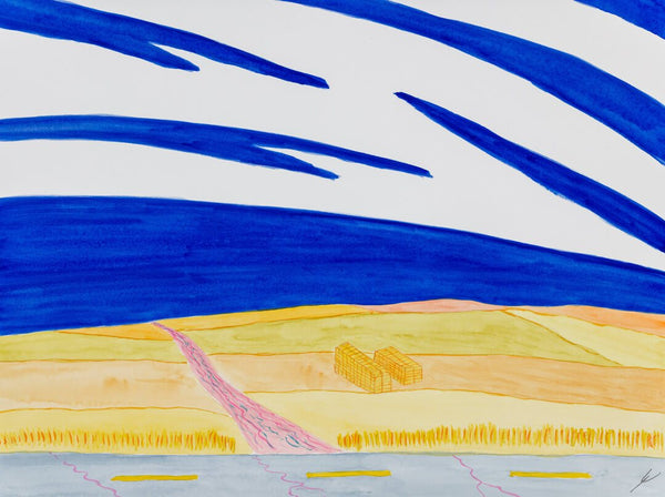 Country Road and Hay, North Dakota