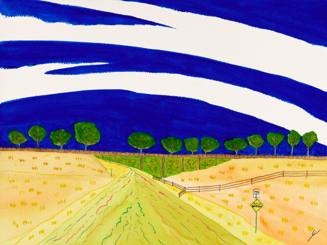 Country Road and Railroad Trestle, North Dakota