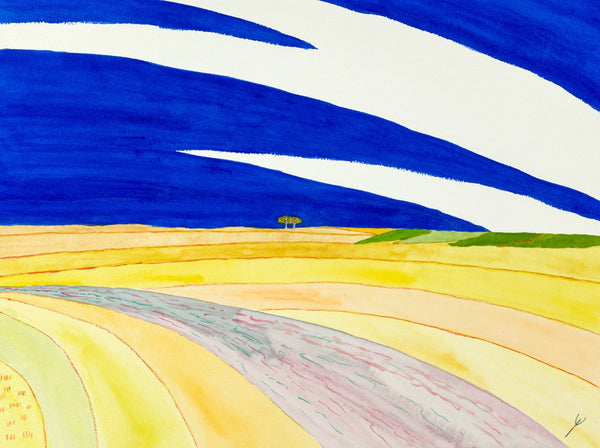 Country Road and Two Trees, North Dakota