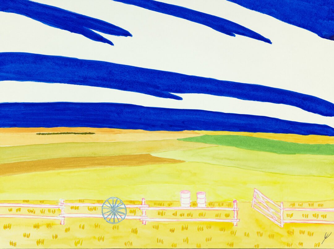 Fields, Fence, and Wheel, North Dakota