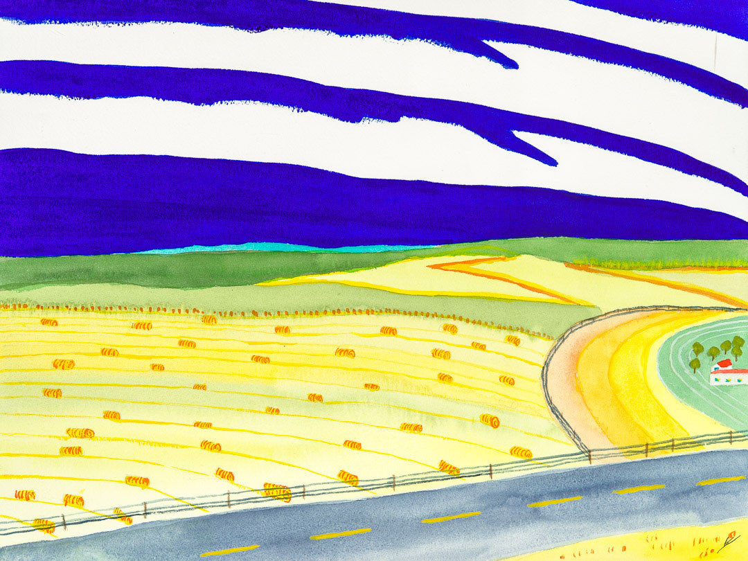 Hay Fields and Farm, North Dakota