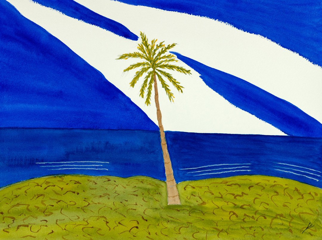 Palm Tree and Open Ocean, Kaua’i