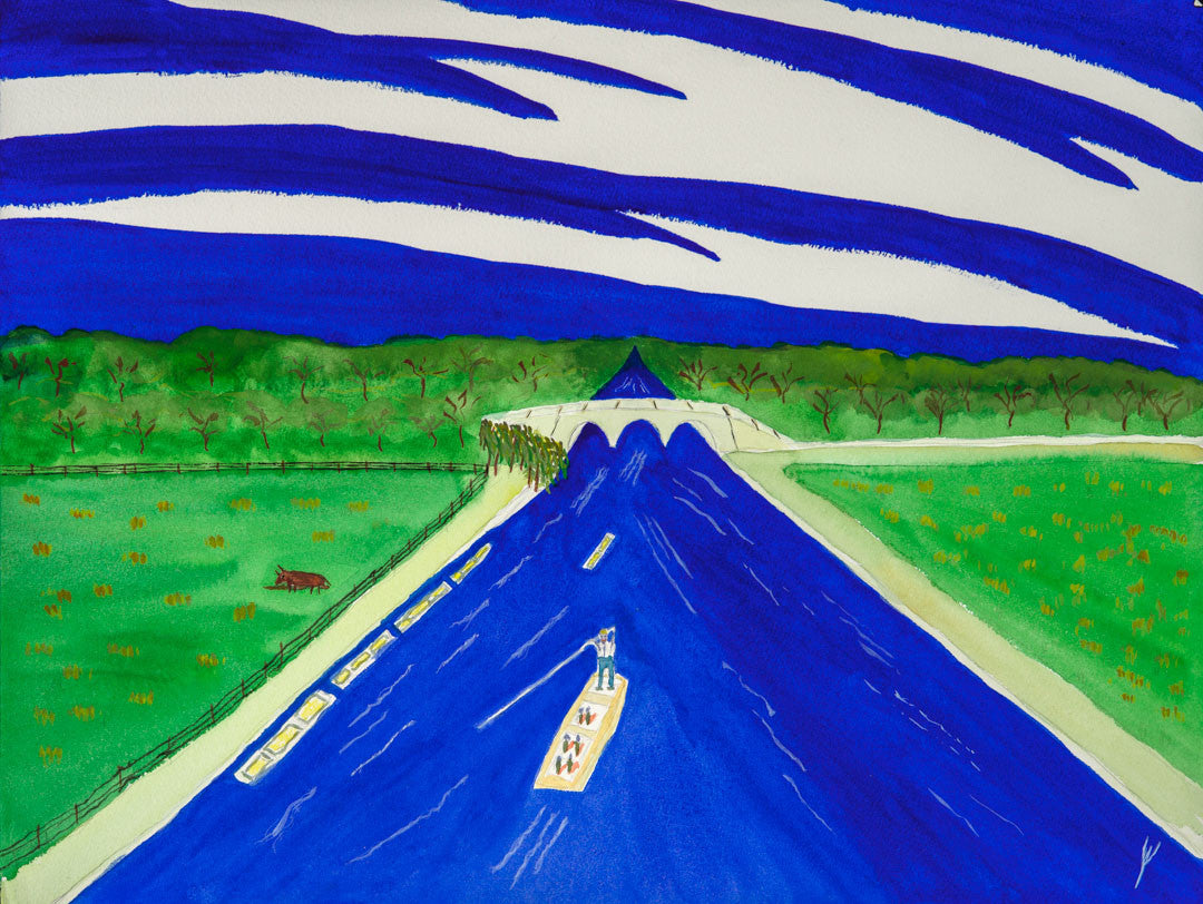 Punting on the Cam River, England