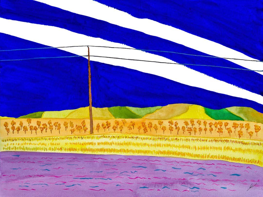 Telephone Pole in Autumn, North Dakota