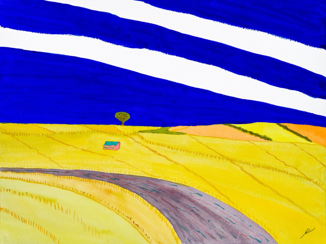 Tree and Country Road, North Dakota