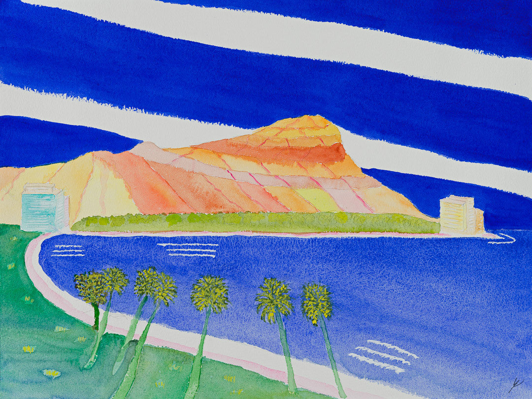 Trees and Diamond Head, Oahu