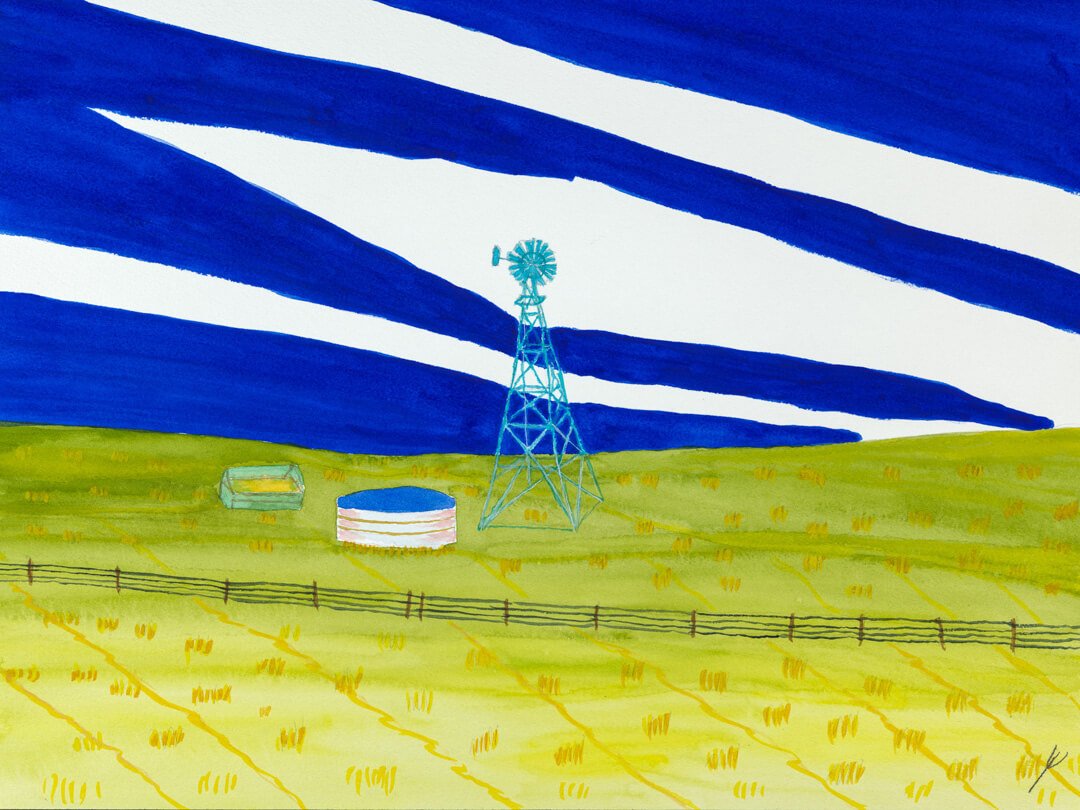 Windmill and Stock Tank, Grant County, North Dakota