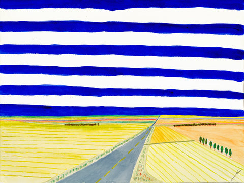 Autumn Fields and Road to Hills, Oliver County, North Dakota