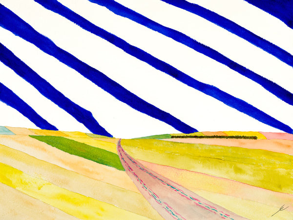 Country Road Through Autumn Fields, North Dakota