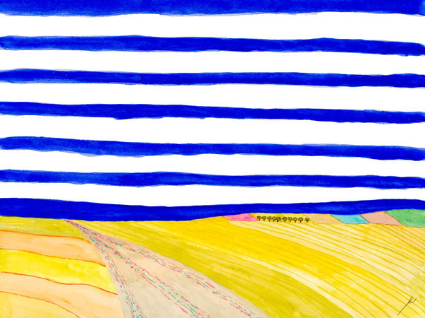 Country Road and September Fields, North Dakota