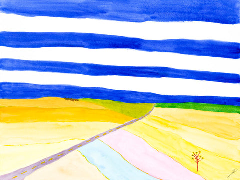 Country Road and Sunflowers, North Dakota