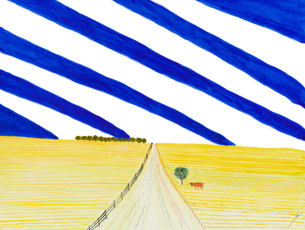 Cow Near a Country Road, North Dakota