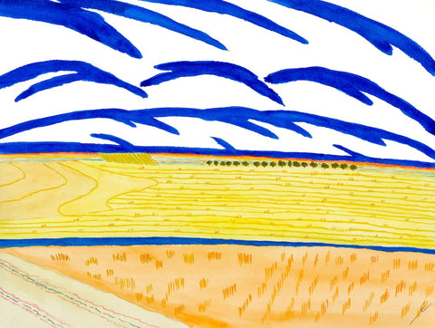 Fields and Stream, Burleigh County, North Dakota