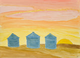 Grain Silos at Sunset