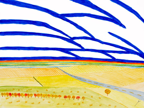 Road Through Autumn Fields, North Dakota