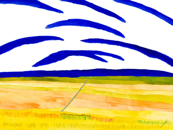 Road Through Fields in Fall, McLean County, North Dakota