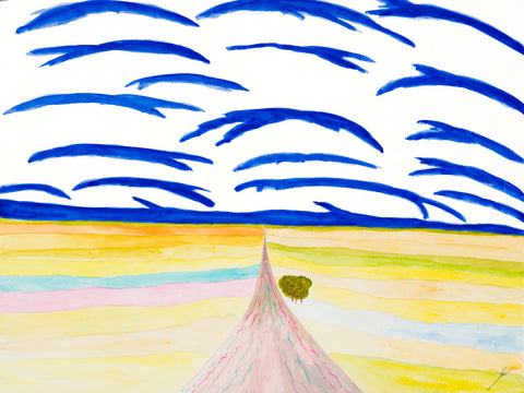 Road and Rainbow Fields, North Dakota