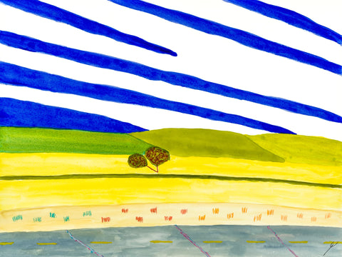 Yellow Fields and Green Hills, North Dakota