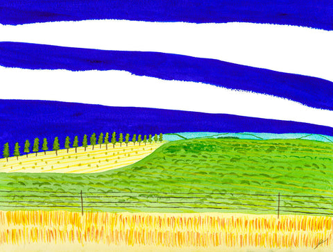 Pale Hills Beyond the Fields