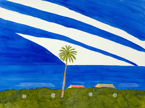 Palm Tree and Ocean, Poipu, Kaua'i